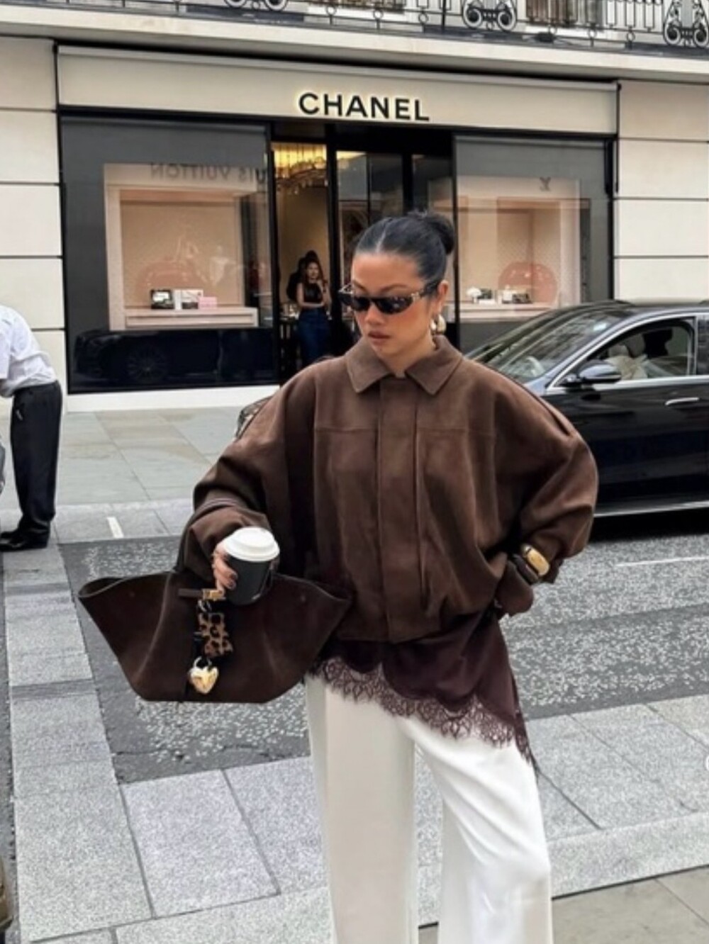ZARA FAUX SUEDE BOMBER JACKET